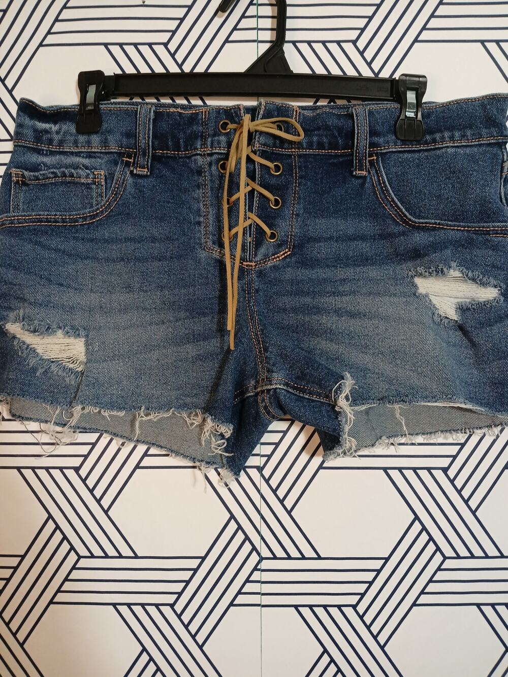 Hollister Low Rise Baggy Shorts | Y2K Vintage Tie Waist |Coastal Grunge Boho